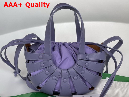 Bottega Veneta Small Shell Cut Out Shoulder Bag in French Calf Lavender Replica