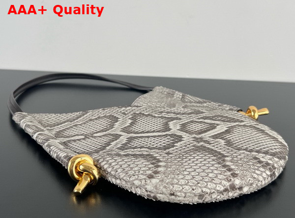 Bottega Veneta Small Solstice Python Leather Shoulder Bag with Signature Knot Details Roccia Fondant Replica