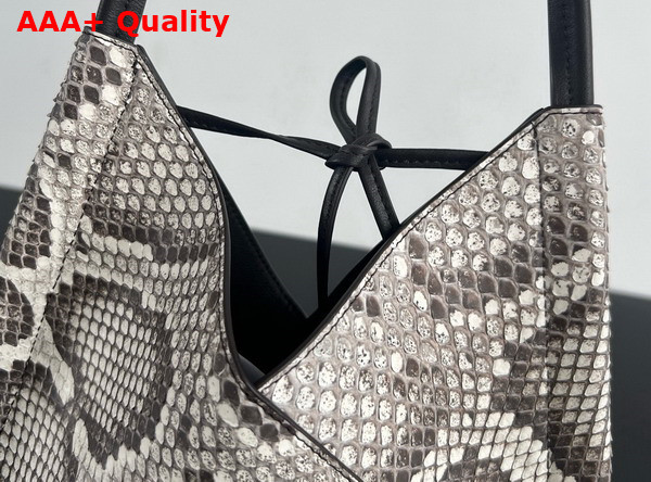 Bottega Veneta Small Solstice Python Leather Shoulder Bag with Signature Knot Details Roccia Fondant Replica