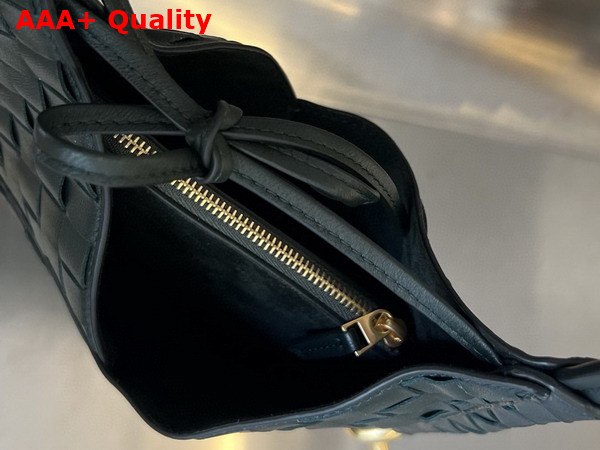 Bottega Veneta Small Solstice Shoulder Bag Black Intrecciato Leather Replica