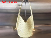 Bottega Veneta Small Solstice Shoulder Bag Ice Cream Intrecciato Leather Replica