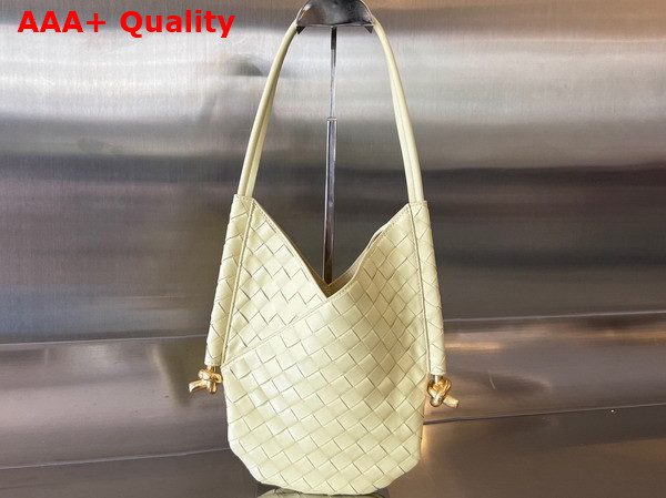 Bottega Veneta Small Solstice Shoulder Bag Ice Cream Intrecciato Leather Replica