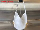 Bottega Veneta Small Solstice Shoulder Bag White Intrecciato Leather Replica