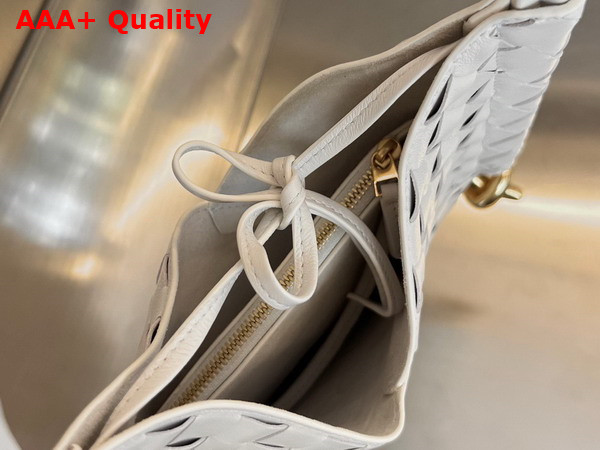 Bottega Veneta Small Solstice Shoulder Bag White Intrecciato Leather Replica