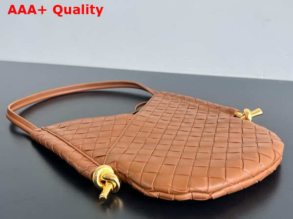 Bottega Veneta Small Solstice Shoulder Bag in Wood Intrecciato Leather Replica