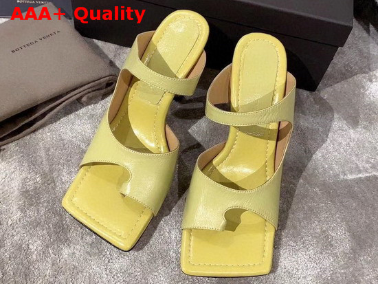 Bottega Veneta Square Toed Sandal with Curved Heel Tapioca Lambskin Replica