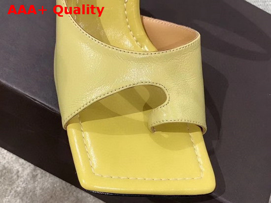 Bottega Veneta Square Toed Sandal with Curved Heel Tapioca Lambskin Replica