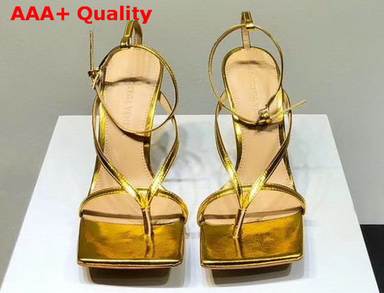 Bottega Veneta Stretch Sandals Gold Calfskin Replica