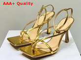 Bottega Veneta Stretch Sandals Gold Calfskin Replica