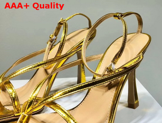 Bottega Veneta Stretch Sandals Gold Calfskin Replica