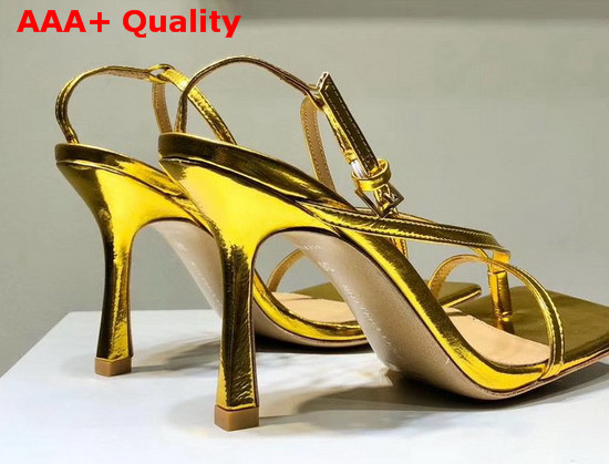 Bottega Veneta Stretch Sandals Gold Calfskin Replica