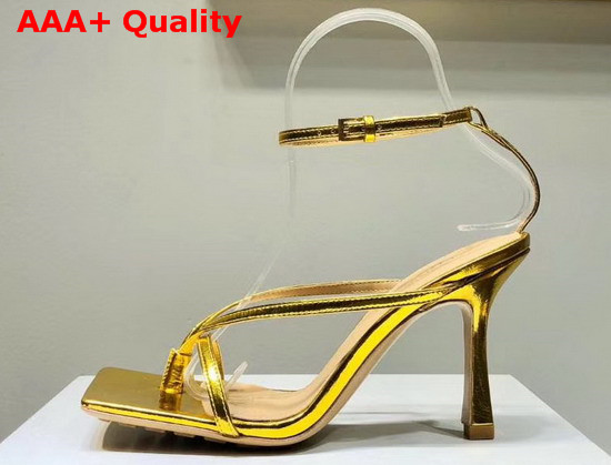 Bottega Veneta Stretch Sandals Gold Calfskin Replica