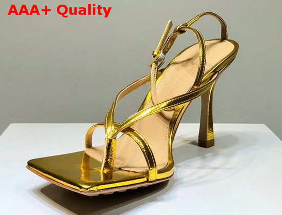 Bottega Veneta Stretch Sandals Gold Calfskin Replica