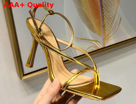 Bottega Veneta Stretch Sandals Gold Calfskin Replica