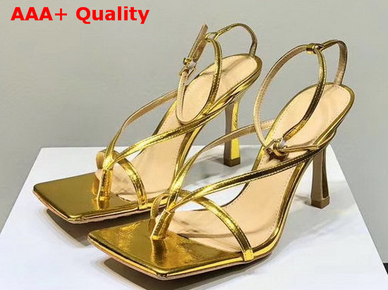 Bottega Veneta Stretch Sandals Gold Calfskin Replica