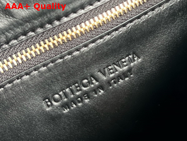 Bottega Veneta Swing Black Intreccio Leather Top Handle Bag with Double Coaxial Strap Replica