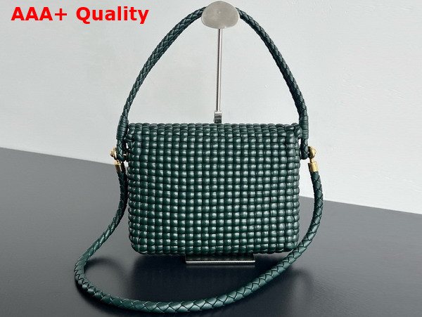 Bottega Veneta Swing Inkwell Intreccio Leather Top Handle Bag with Double Coaxial Strap Replica