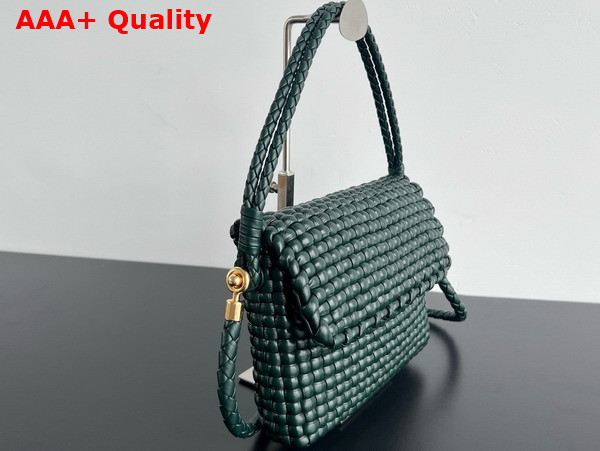 Bottega Veneta Swing Inkwell Intreccio Leather Top Handle Bag with Double Coaxial Strap Replica