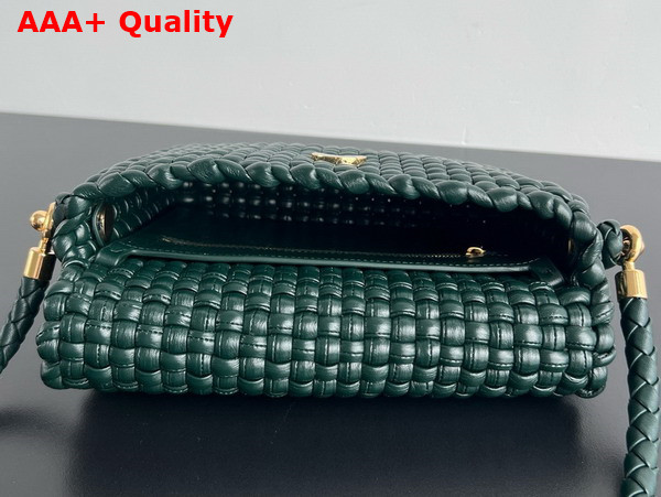 Bottega Veneta Swing Inkwell Intreccio Leather Top Handle Bag with Double Coaxial Strap Replica