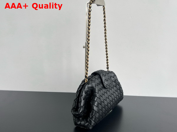 Bottega Veneta Teen Lauren 1980 with Chain Black Padded Intrecciato Leather Replica