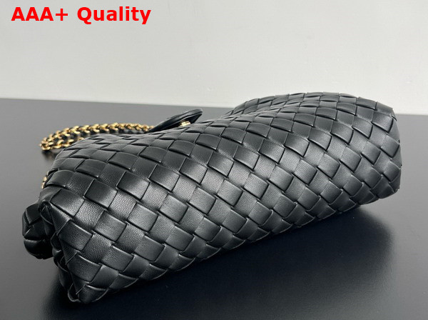 Bottega Veneta Teen Lauren 1980 with Chain Black Padded Intrecciato Leather Replica