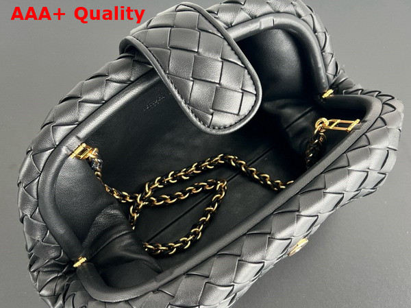 Bottega Veneta Teen Lauren 1980 with Chain Black Padded Intrecciato Leather Replica