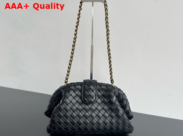 Bottega Veneta Teen Lauren 1980 with Chain Black Padded Intrecciato Leather Replica