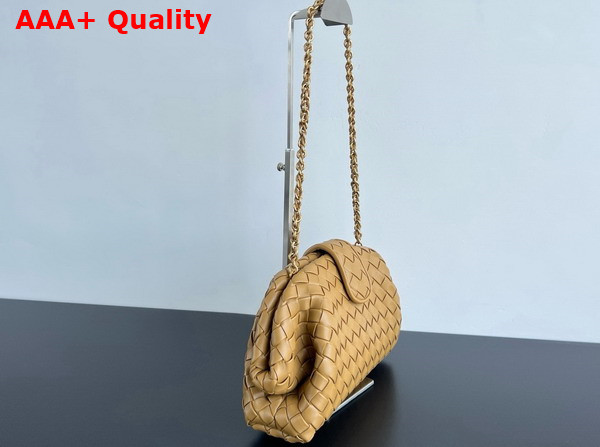 Bottega Veneta Teen Lauren 1980 with Chain Dark Praline Padded Intrecciato Leather Replica