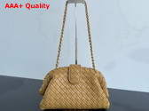 Bottega Veneta Teen Lauren 1980 with Chain Dark Praline Padded Intrecciato Leather Replica