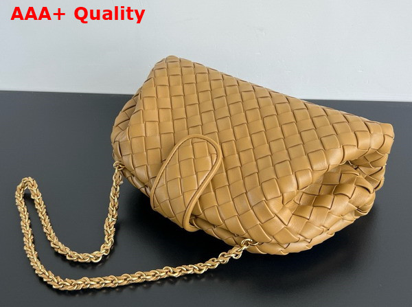 Bottega Veneta Teen Lauren 1980 with Chain Dark Praline Padded Intrecciato Leather Replica