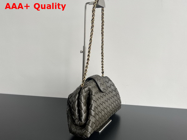 Bottega Veneta Teen Lauren 1980 with Chain Kaki Padded Intrecciato Leather Replica