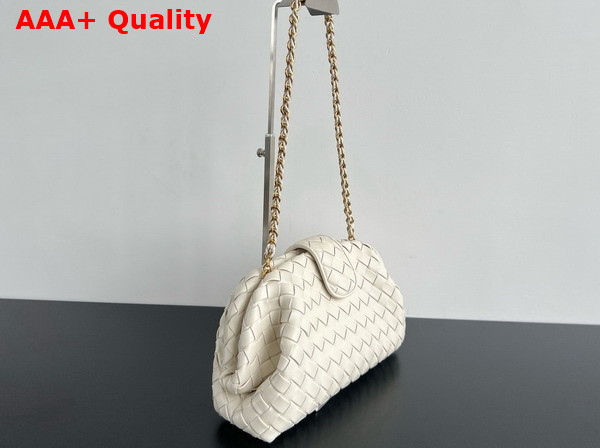 Bottega Veneta Teen Lauren 1980 with Chain Sea Salt Padded Intrecciato Leather Replica