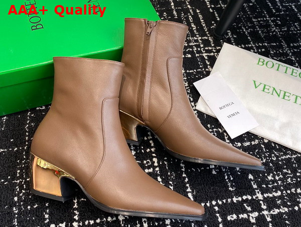 Bottega Veneta Tex Ankle Boot in Brown Calfskin Replica