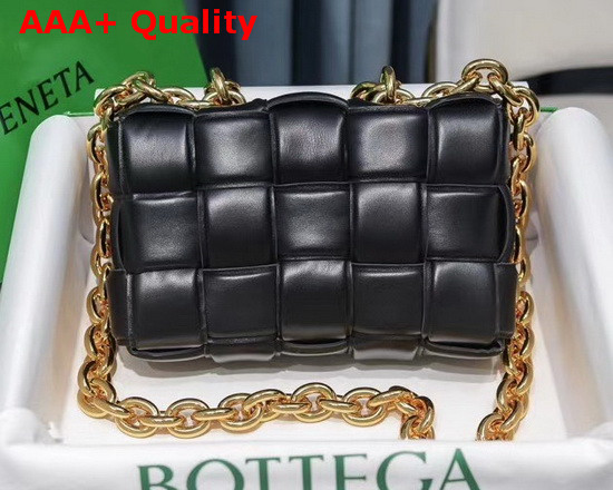 Bottega Veneta The Chain Cassette in Black with Gold Chain Replica