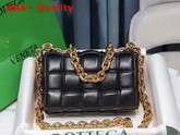 Bottega Veneta The Chain Cassette in Black with Gold Chain Replica