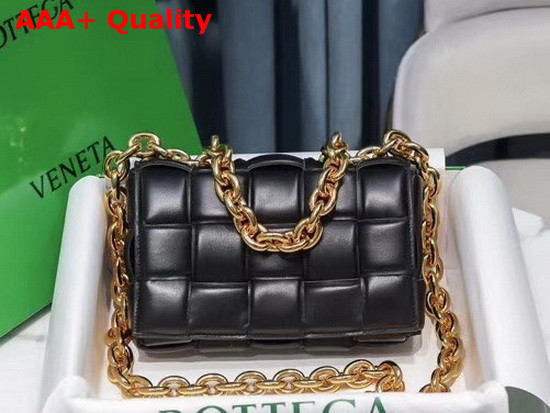 Bottega Veneta The Chain Cassette in Black with Gold Chain Replica