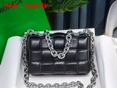 Bottega Veneta The Chain Cassette in Black with Silver Chain Replica