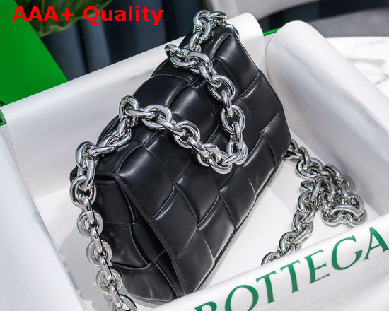 Bottega Veneta The Chain Cassette in Black with Silver Chain Replica