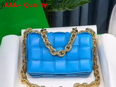 Bottega Veneta The Chain Cassette in Swimming Pool with Gold Chain Replica