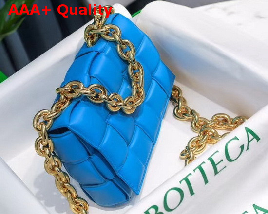 Bottega Veneta The Chain Cassette in Swimming Pool with Gold Chain Replica