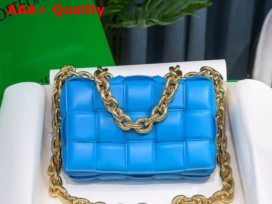 Bottega Veneta The Chain Cassette in Swimming Pool with Gold Chain Replica