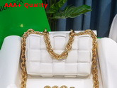 Bottega Veneta The Chain Cassette in White Maxi Intrecciato Nappa Leather Replica