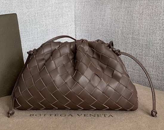 Bottega Veneta The Pouch 20 in Chocolate Maxi Woven Leather