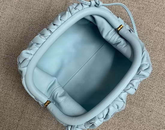 Bottega Veneta The Pouch 20 in Sky Blue Maxi Woven Leather