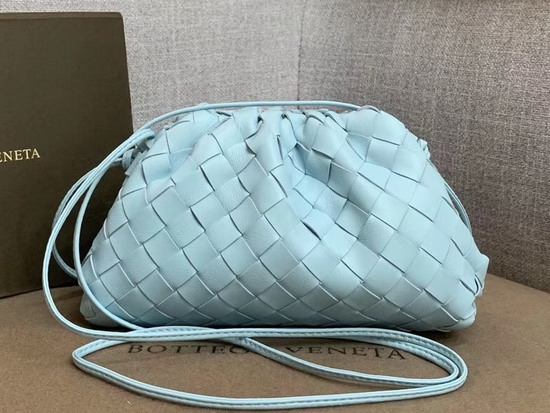 Bottega Veneta The Pouch 20 in Sky Blue Maxi Woven Leather