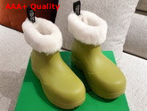 Bottega Veneta The Puddle Boots in Kiwi Rubber with Shearling Lining Replica