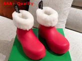 Bottega Veneta The Puddle Boots in Red Rubber with Shearling Lining Replica