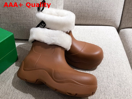 Bottega Veneta The Puddle Boots in Rubber Band with Shearling Lining Replica