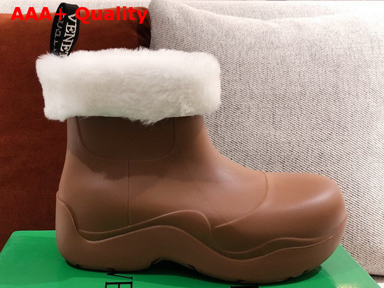 Bottega Veneta The Puddle Boots in Rubber Band with Shearling Lining Replica