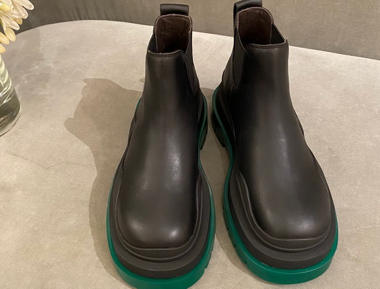 Bottega Veneta The Tire Boots Butter Vegetable Tanned Calf Leather Upper Green Rubber Stamped Outsole with Opaque Texture Replica